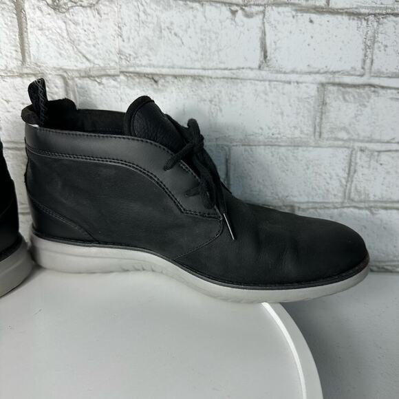 Ugg Boots Union Chukka Leather Waterproof Lace Up Treadlite Charcoal Black 8 - Picture 9 of 11